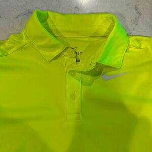 Neon yellow Nike Dri-Fit collared shirt